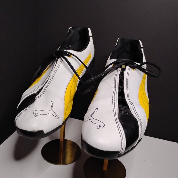 Puma Ducati Panigale 50 MG Leather Shoes Mens Size 13US White SpectraYellowBlack - Picture 3 of 13